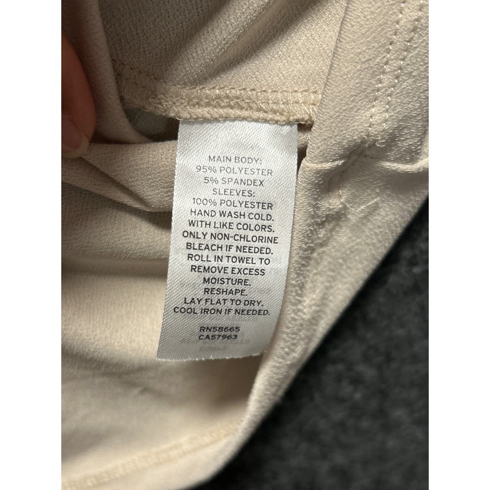 Nordstrom Rack Flutter Sleeve Top Womens 2X Beige Oak Satin Crepe Summer - Picture 6 of 8